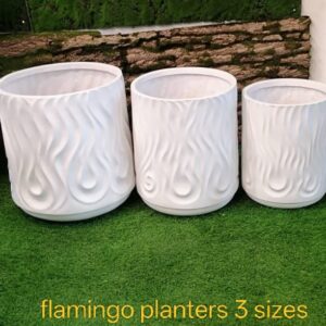 Flamingo Planters 3 sizes Stone finish