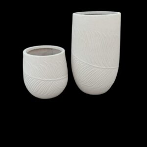 Leaf Line Planters Stone Finish