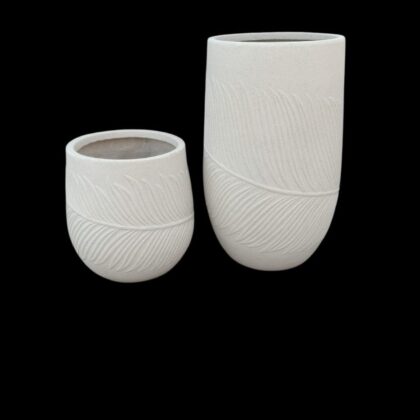 Leaf Line Planters Stone Finish