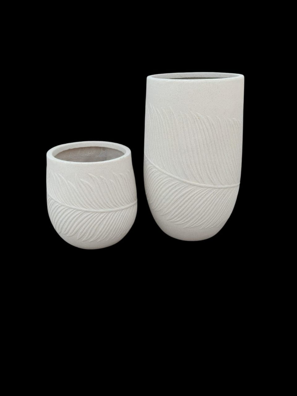 Leaf Line Planters Stone Finish